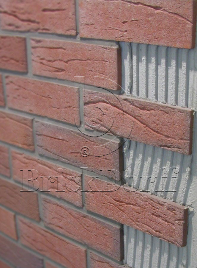 Клинкерная фасадная плитка облицовочная под кирпич Stroeher (Штроер) Keraprotect 415 breda рельефная NF11, 240*71*11 мм