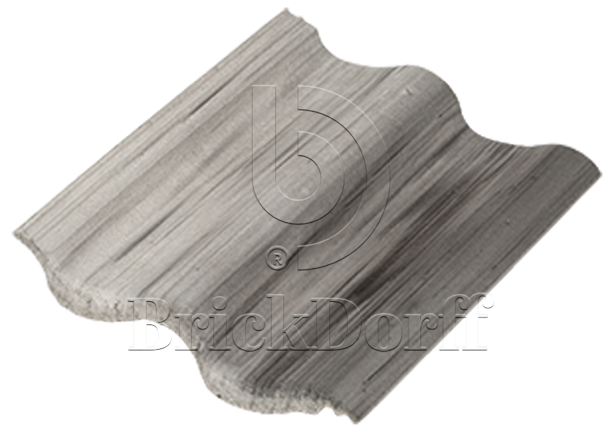 Натуральная цементно-песчаная черепица рядовая Antik серый 81, Старый камень Kriastak Baltic tile