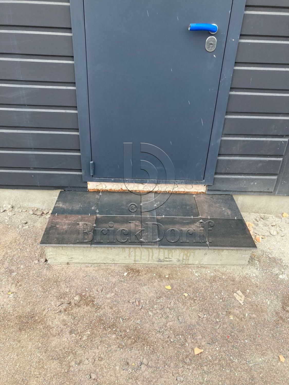 Scandiano Brown клинкерная ступень с насечками противоскользящая 300x300x11 мм