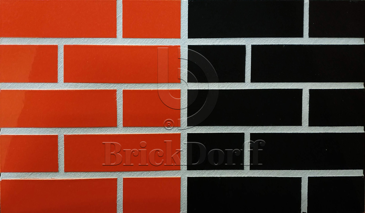 Tiefschwarz 390 черная, 240*71*10 мм, Глазурованная клинкерная фасадная плитка облицовочная под кирпич ABC