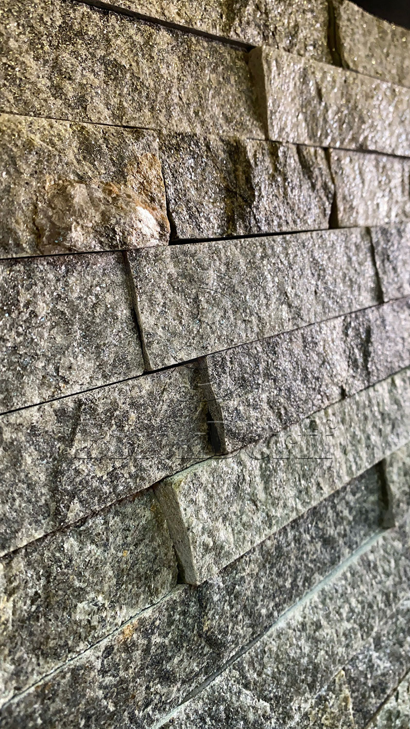 Кварцит Зеленый 1308L 600*150*10-20 мм, натуральный камень для интерьера и фасада BD