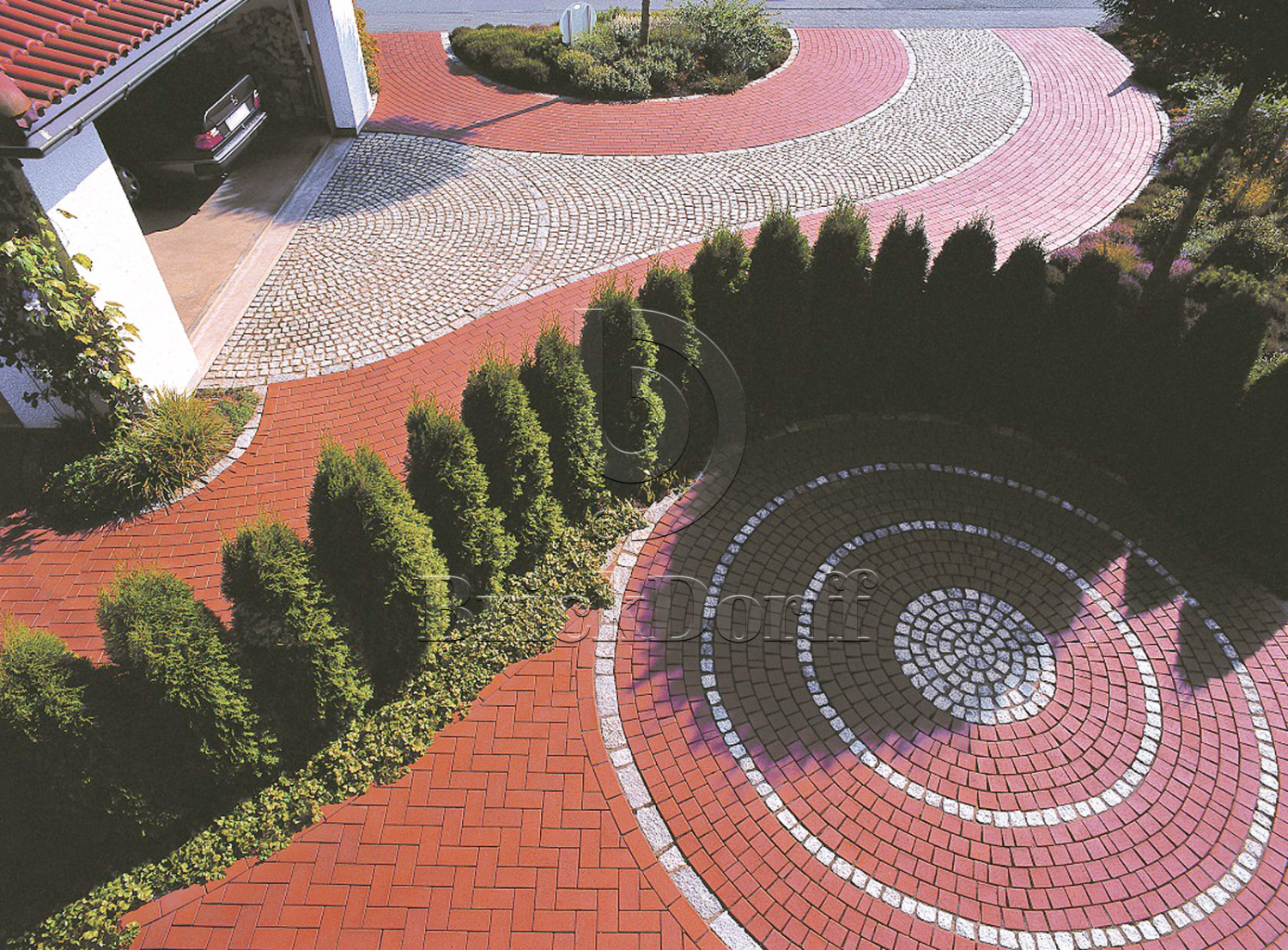 Клинкерная тротуарная плитка - брусчатка Lode JANKA Красная 200х100х52 мм