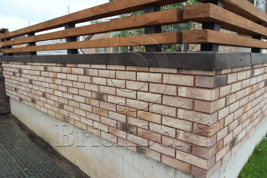 Клинкерная фасадная плитка облицовочная под кирпич Stroeher (Штроер) Zeitlos 357 backstein рельефная NF14, 240*71*14 мм