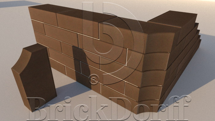 12.201113L Lode Brunis F13 гладкий, 250*120*65 мм, Кирпич фигурный полнотелый