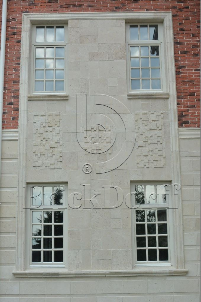 Фасадная облицовочная декоративная плитка травертин-касса 15