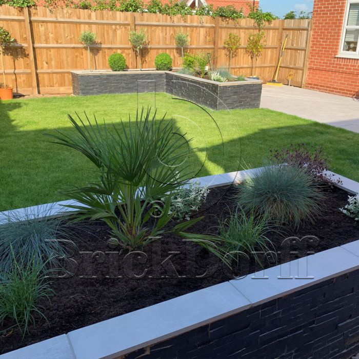 Сланец Черный-018 600*150*10-20 мм, натуральный камень для фасада и интерьера BD