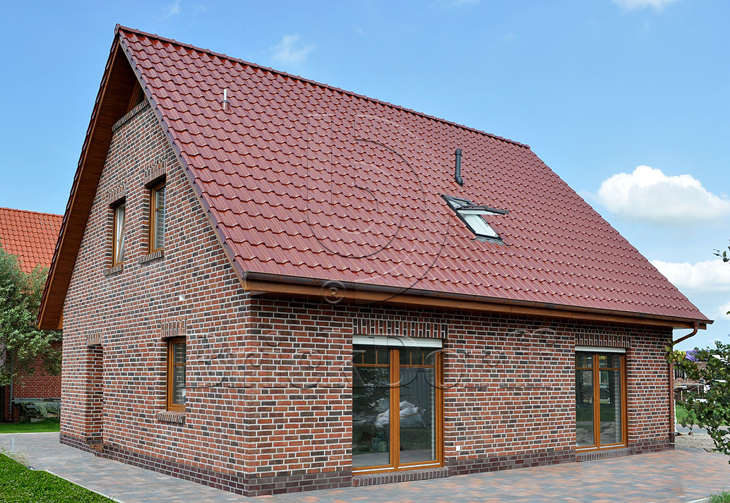 Керамическая черепица рядовая Roben FLANDERNplus кайенский глянцевый ангоб