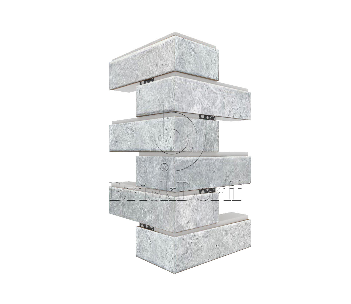 Cemento gray угловая фасадная термопанель из пенополистирола ППС 50 мм, 0,17 м2 с клинкерной плиткой