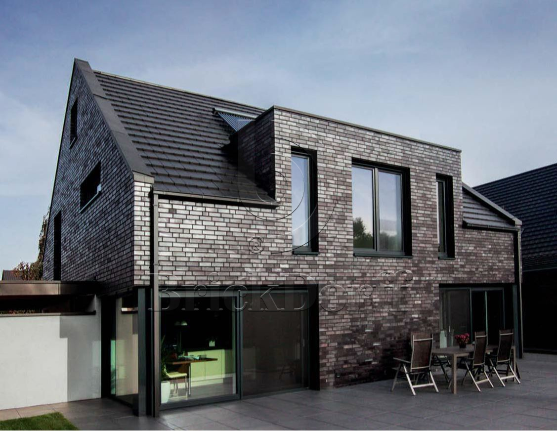 Кирпич облицовочный Клинкерный ABC 954 Hamburg schwarz-blau-bunt glatt 55NF 240*71*55 мм