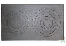 2639 Чугунная кухонная плита двухконфорочная L9, Halmat 900х525х10 мм диаметр max 400, 330