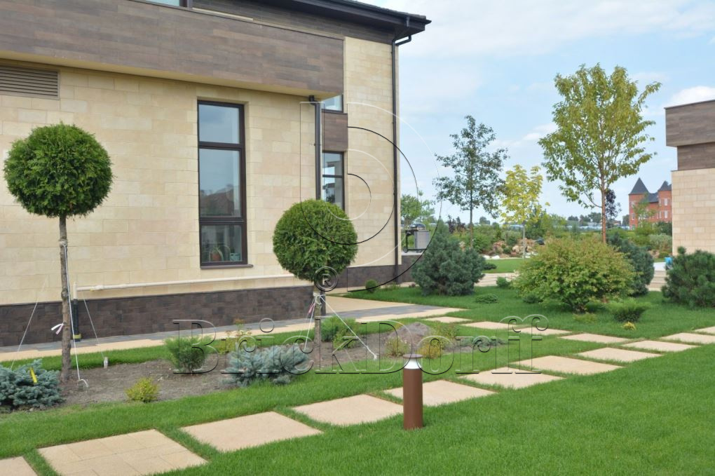 Фасадная облицовочная декоративная плитка травертин-касса 15