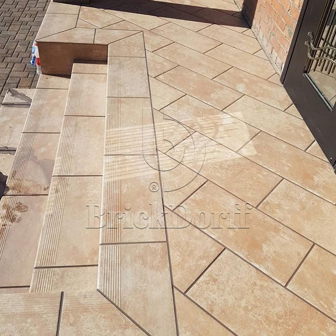 Клинкерная плитка Ilario Beige 300x300x11 – для улицы, террасы, крыльца, лестницы, морозостойкая