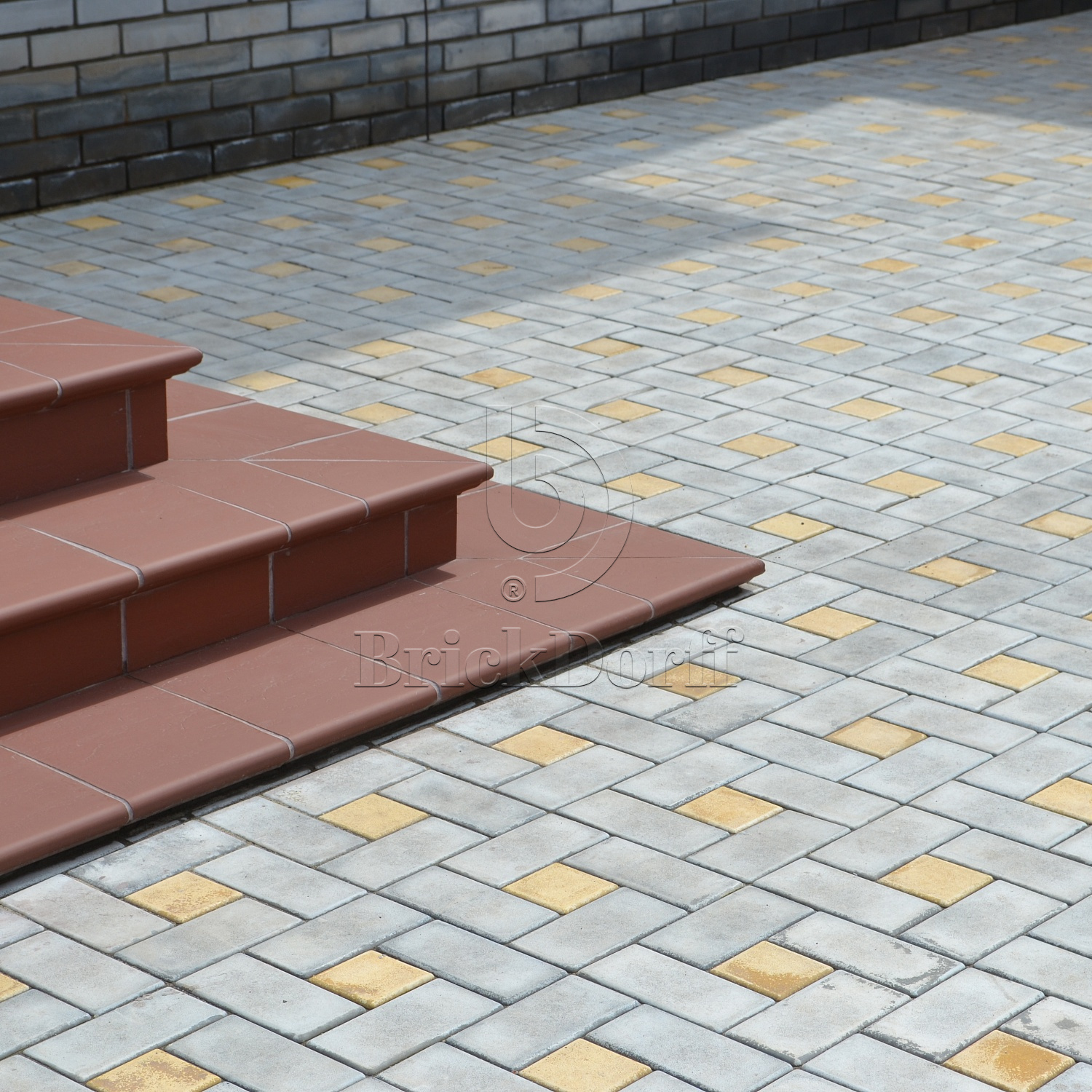 Клинкерная ступень Фронтальная противоскользящая плитка ЭкоКлинкер Natural Bordo Бордо 330*250*40*14 мм