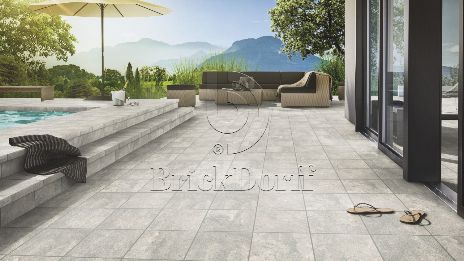 Клинкерная Ступень лофт противоскользящая плитка Stroeher KERAPLATTE EPOS 952 pidra 294*340*35*11 мм