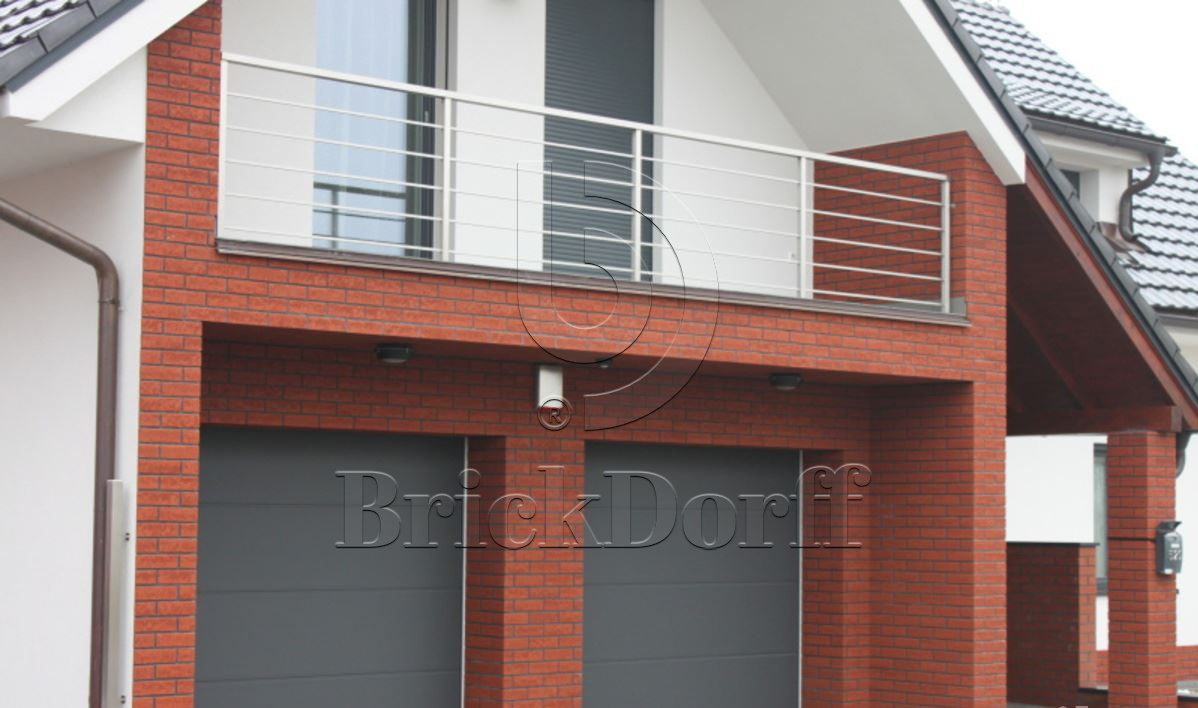 Клинкерная фасадная плитка облицовочная под кирпич Stroeher (Штроер) Zeitlos 356 erdfeuer рельефная NF14, 240*71*14 мм