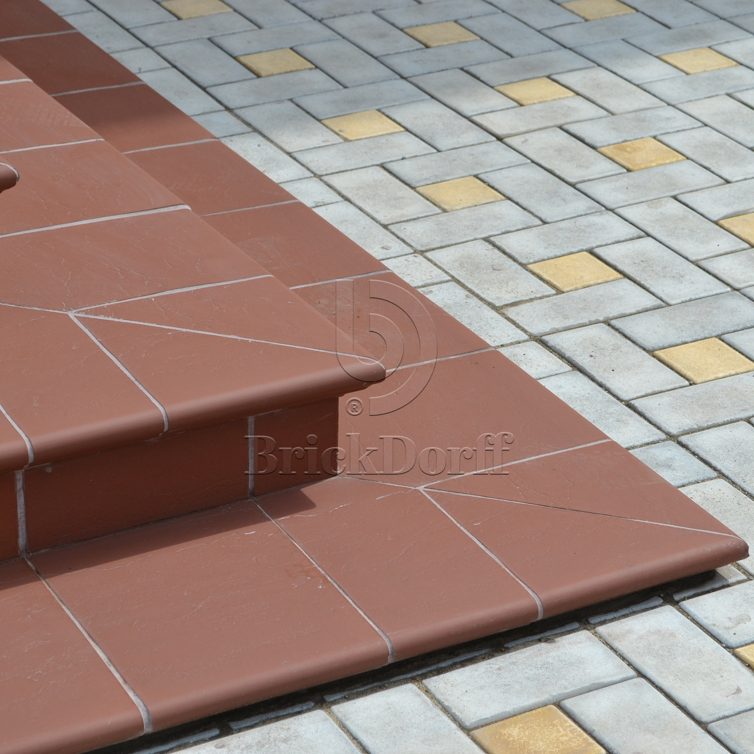 Клинкерная ступень Фронтальная противоскользящая плитка ЭкоКлинкер Natural Bordo Бордо 330*250*40*14 мм