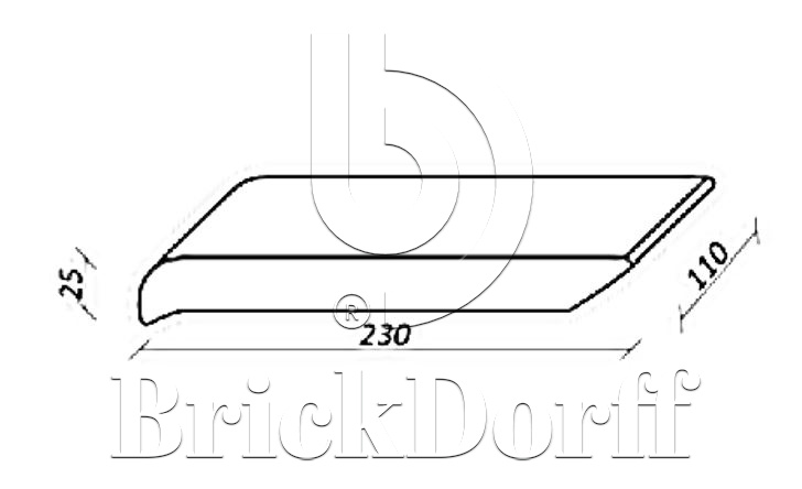 230*110*25 мм ОК23 коричневый Клинкерный подоконник - фасад дома ZG Klinker