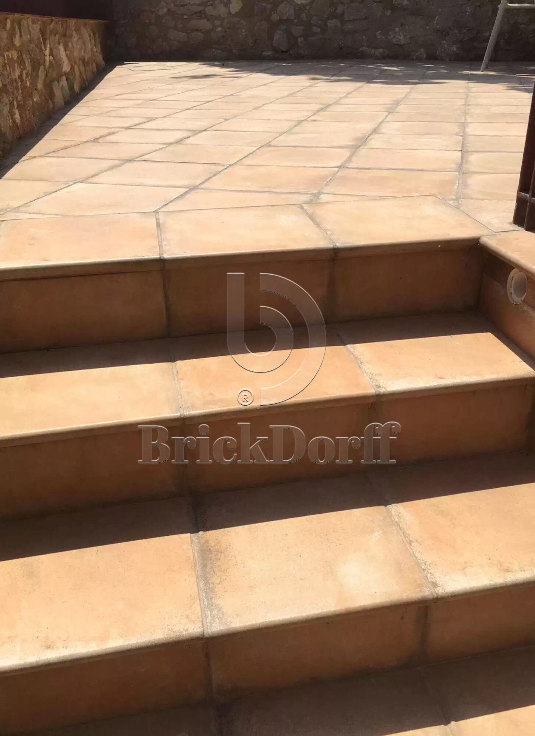 Alhamar SALMON Exagres 330*330*12 мм, клинкерная угловая ступень флорентинер с капиносом, противоскользящая