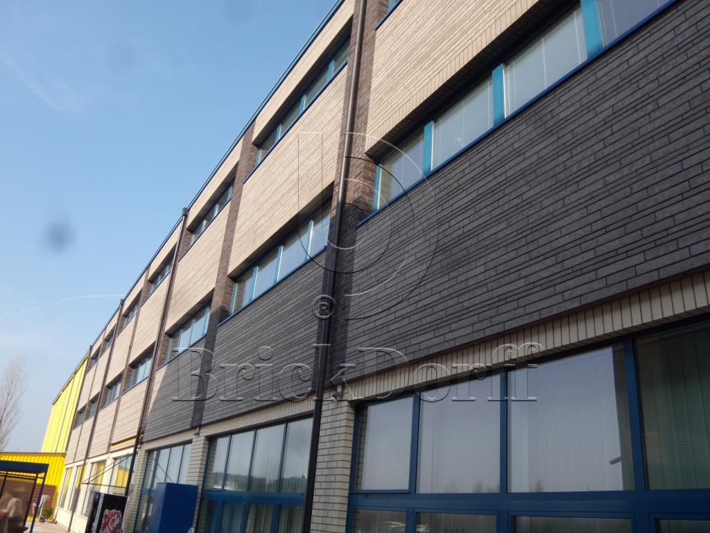 Клинкерная фасадная плитка облицовочная под кирпич Stroeher (Штроер) Zeitlos 237 austerrauch рельефная, 400*71*14 мм