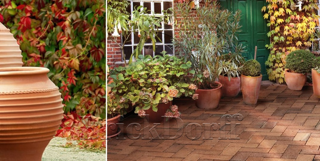 Тротуарная плитка / брусчатка Клинкерная ABC Ember (Ембер) (orange-gelb-Kohlebrand), 240*118*52 мм