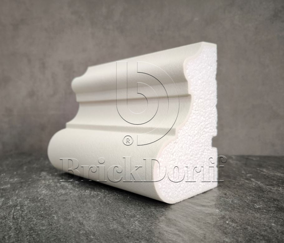 МОЛДИНГ цокольный для Фасада и Интерьера - лепнина, декор из пенополистирола ЦВ-150/4 150*100*2000 мм