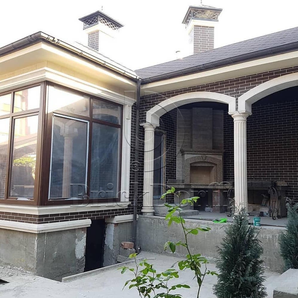 NATURAL BROWN 245X66х7,4 мм Клинкерная фасадная плитка под кирпич облицовочная коричневая