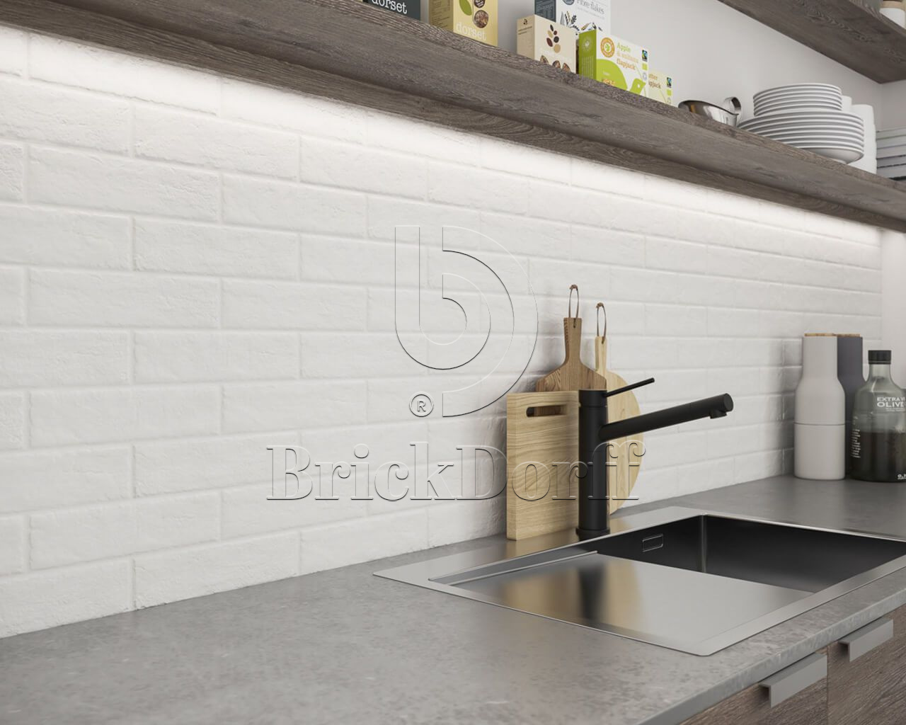 SCANDIANO BIANCO 245X66х7,4 мм Клинкерная фасадная плитка под кирпич облицовочная белая