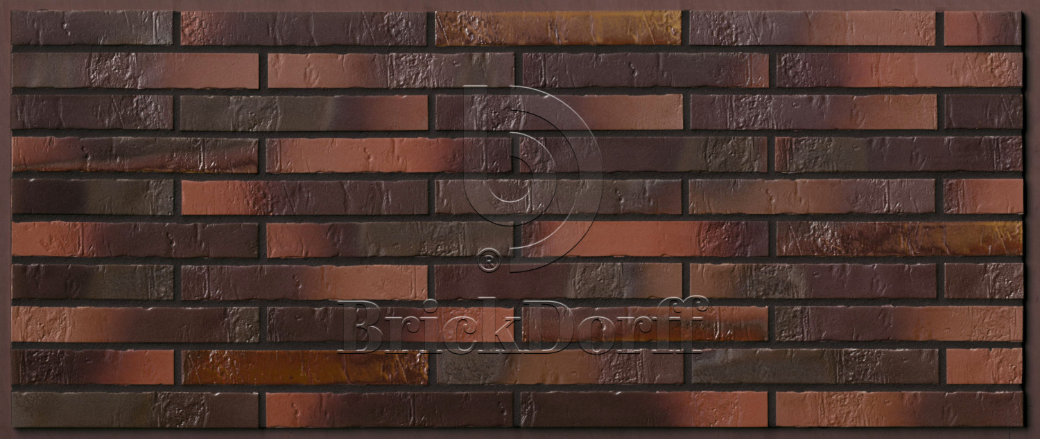 Buxtehude KohleBrand Schieferstruktur 365x52x10 мм, ABC Клинкерная фасадная плитка под кирпич ригельная Langformat