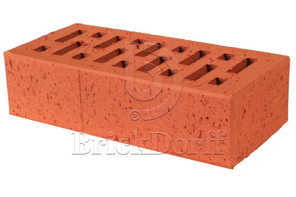 Кирпич клинкерный облицовочный красный, Lode SKARBAIS JANKA штриховая, 250*120*65 мм