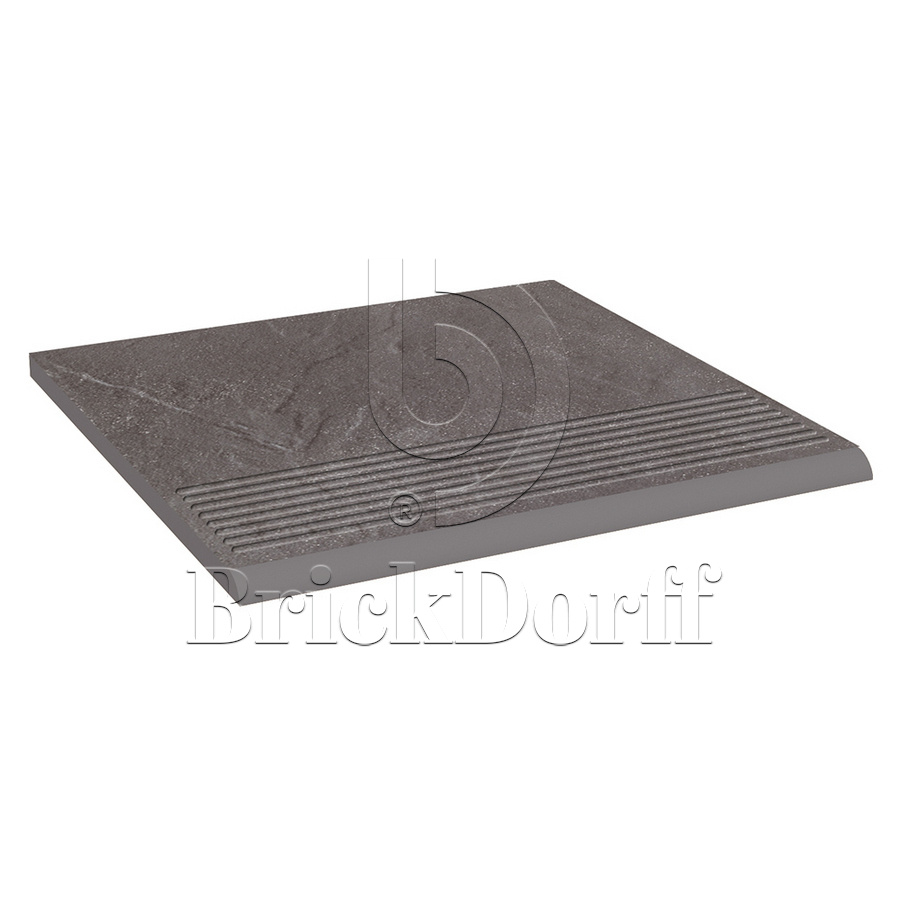 Taurus Grys клинкерная ступень с насечками противоскользящая 300x300x11 мм