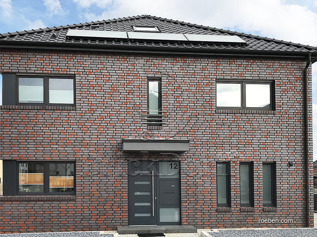 Керамическая черепица рядовая Roben MONZAplus антрацитовый серый ангоб