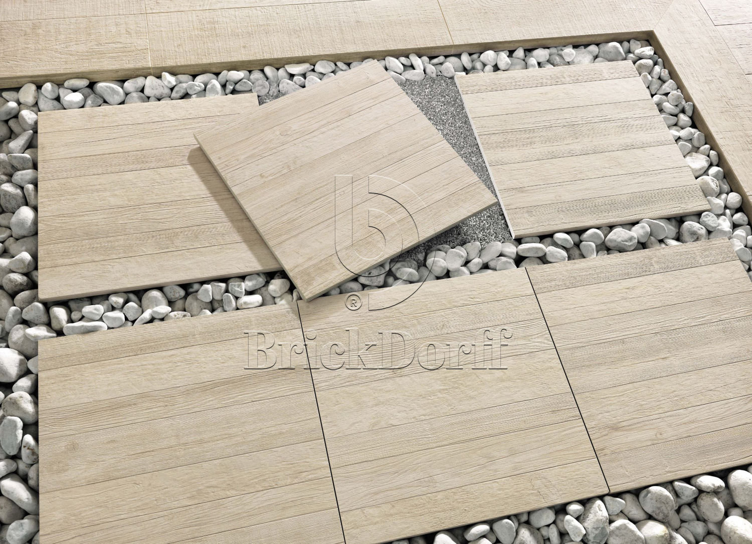 Плитка напольная уличная Cliff Bianco Lastra 20mm 600х600х20мм