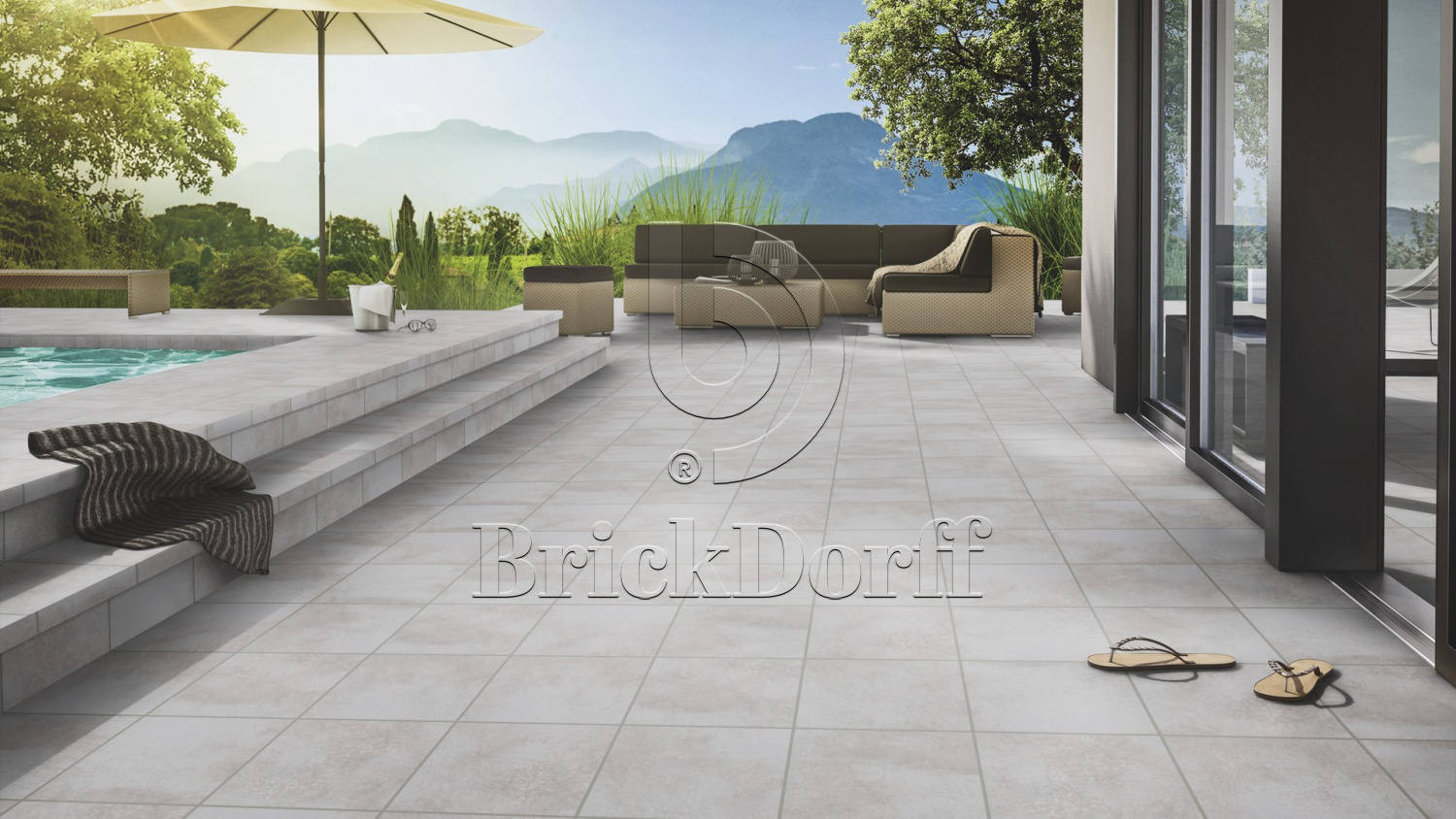 Клинкерная Плитка напольная противоскользящая Stroeher KERAPLATTE AERA T 705 betone 294*294*10 мм