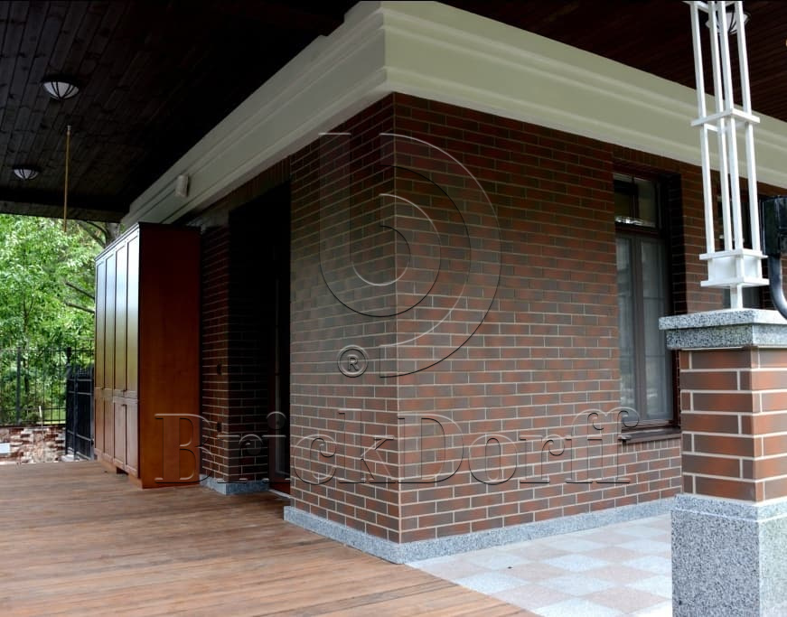 CLOUD BROWN 245X66х7,4 мм Клинкерная фасадная плитка под кирпич облицовочная коричневая