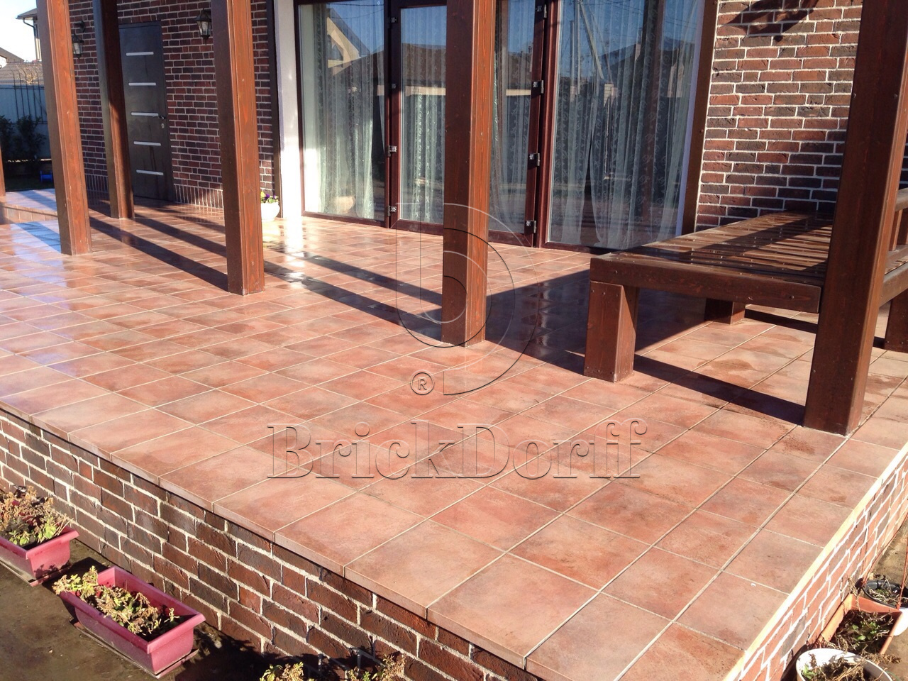 Клинкерная Ступень лофт противоскользящая плитка Stroeher KERAPLATTE AERA X 755 camaro 294*340*35*11 мм