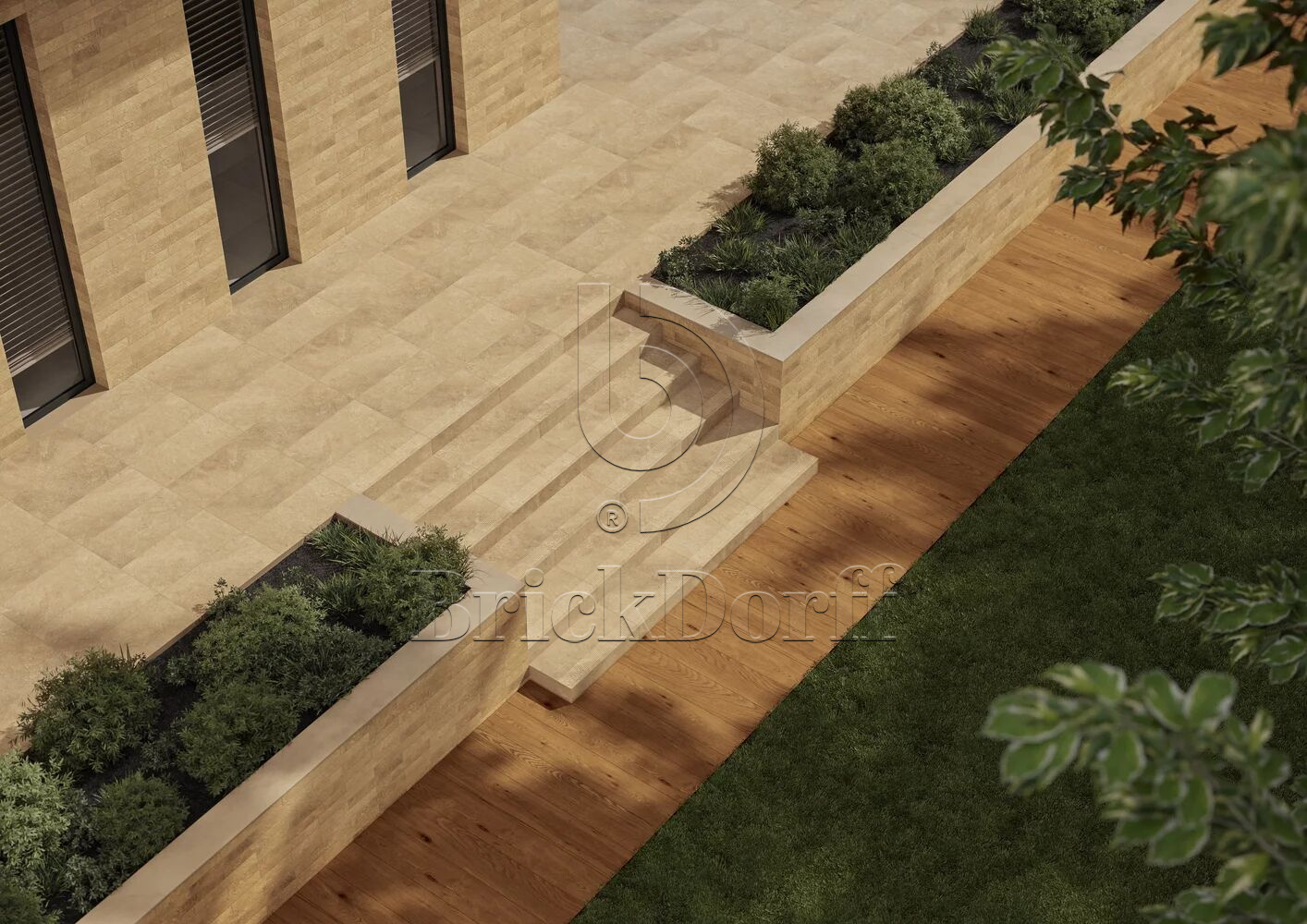 Клинкерная плитка Eremite Beige 600*300*8,5 мм – для улицы, террасы, крыльца, лестницы, морозостойкая