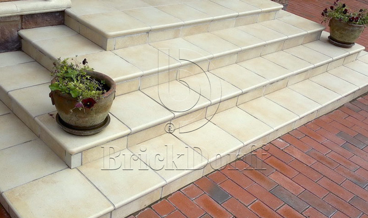 Клинкерная ступень флорентинер противоскользящая плитка  EURAMIC CADRA 520 sare 340*294*10 мм