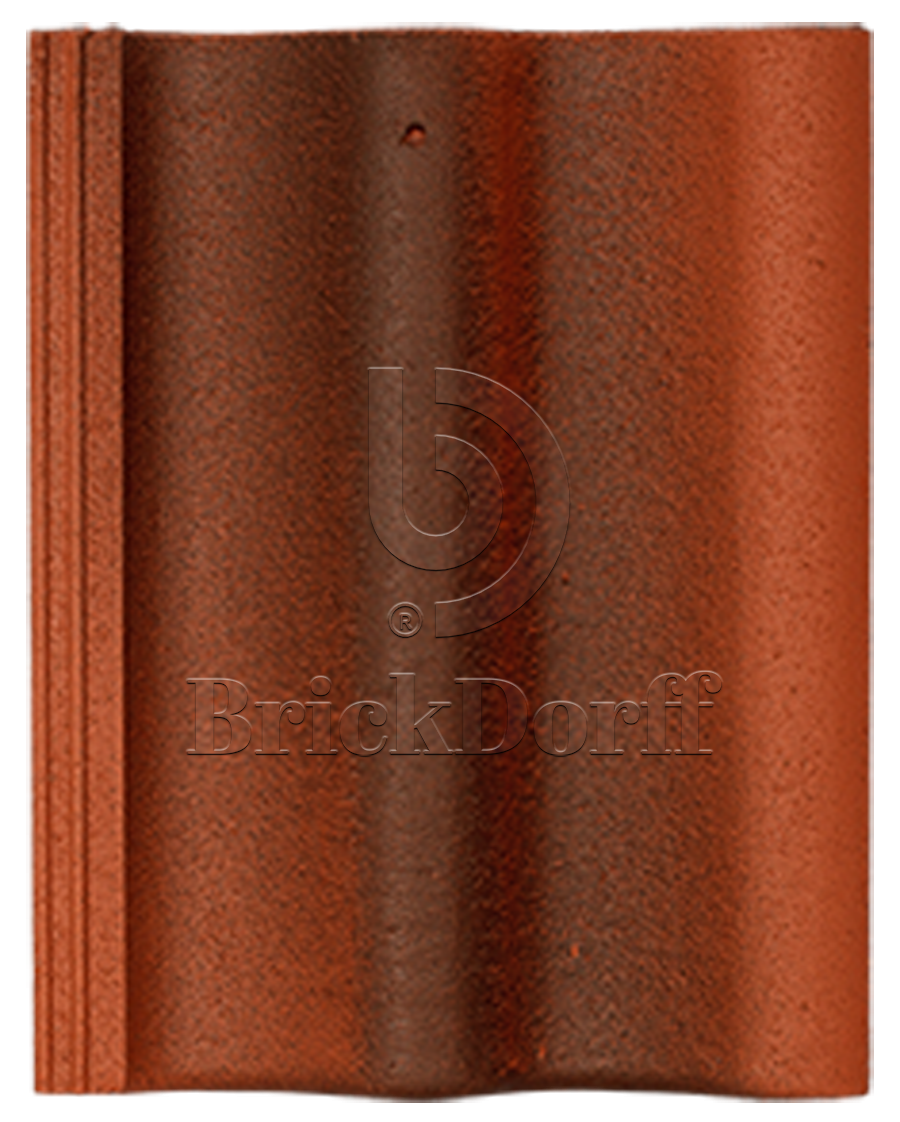 Натуральная цементно-песчаная черепица рядовая Antik кирпично-красный 29, Kriastak Baltic tile