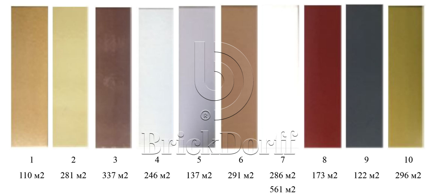 №2 Глазурованная Фасадная плитка Клинкерная облицовочная под кирпич 283х84х13,5 мм цвет зелено-бежевый RAL