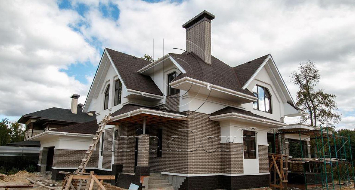 Клинкерная фасадная плитка облицовочная под кирпич коричневый беж 240*60*6 мм