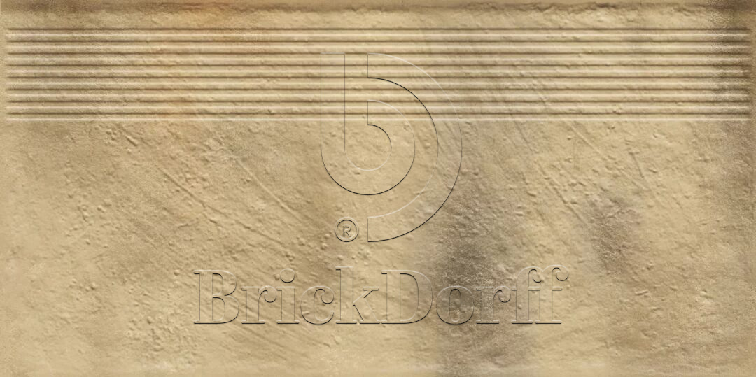 Клинкерная ступень с насечками Eremite Sand 600*300*8,5 мм – для улицы, террасы, крыльца, лестницы, морозостойкая