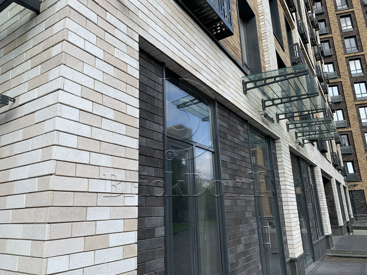 Борн-3 Плитка под кирпич для навесного вент фасада без расшивки шва  250X65X24 мм искусственный камень