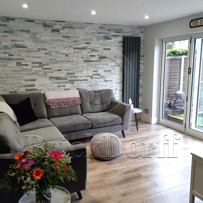 Кварцит бело-серый 1308g 600*150*10-20 мм, натуральный камень для интерьера и фасада BD