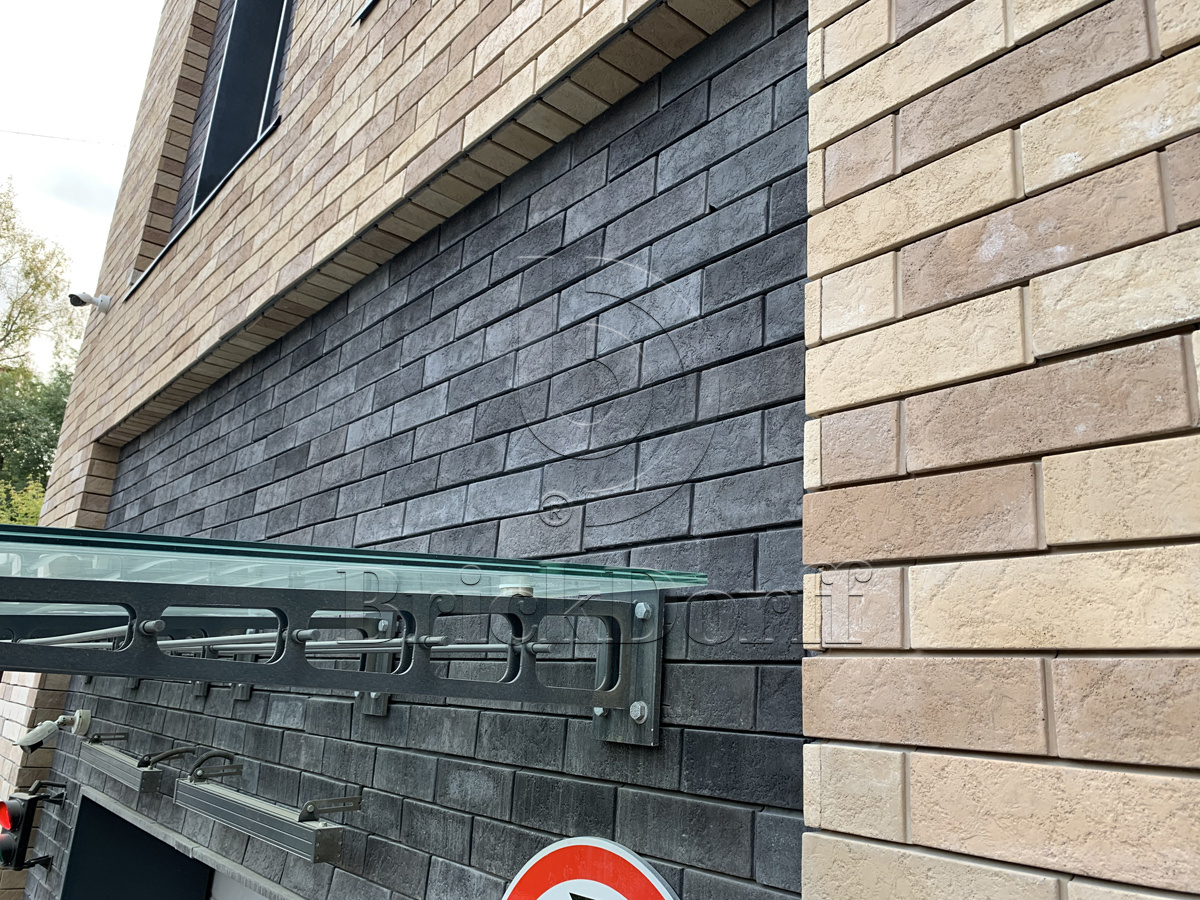 Борн-3 Плитка под кирпич для навесного вент фасада без расшивки шва  250X65X24 мм искусственный камень