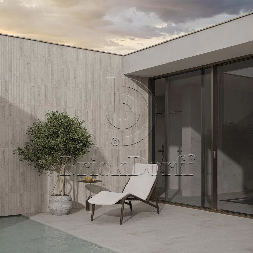 Клинкерная ступень с насечками Carrizo Grey 600*300*8,5 мм – для улицы, террасы, крыльца, лестницы, морозостойкая