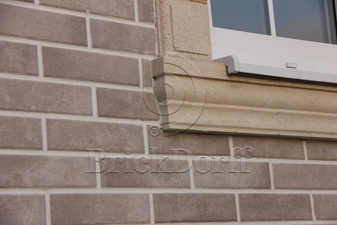 Viano Beige 245X66х7,4 мм Клинкерная фасадная плитка под кирпич облицовочная, серый беж