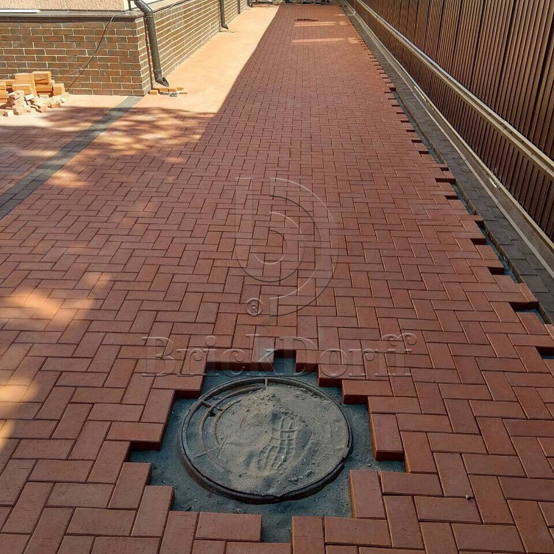 Тротуарная плитка / брусчатка Клинкерная ЛСР (RAUF Design) темно-красный "Эдинбург" 200*100*50 мм