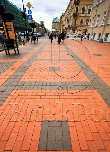 Тротуарная плитка / брусчатка Клинкерная ЛСР (RAUF Design) красный "Лондон" 200*100*50 мм