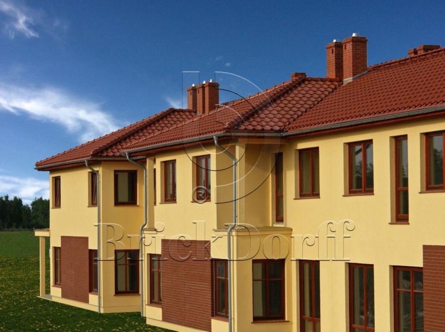 Керамическая черепица рядовая Roben MONZAplus каштановый глянцевый ангоб