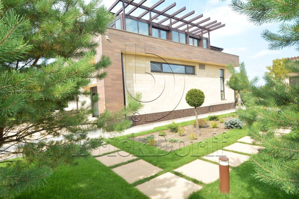 Фасадная облицовочная декоративная плитка травертин-касса 15